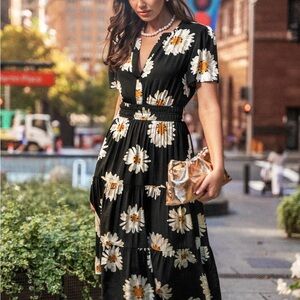 Floral Black Maxi Dress